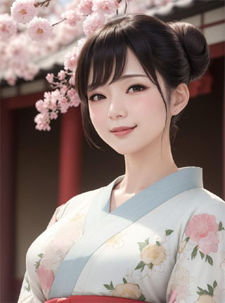 AI着物美女